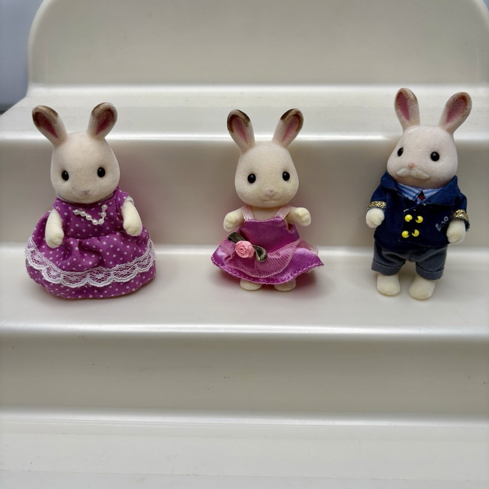 Calico Critters Dolls Rabbits‎ Chocolate Tip Ears Dad Mom Girl Sylvanian Epoch